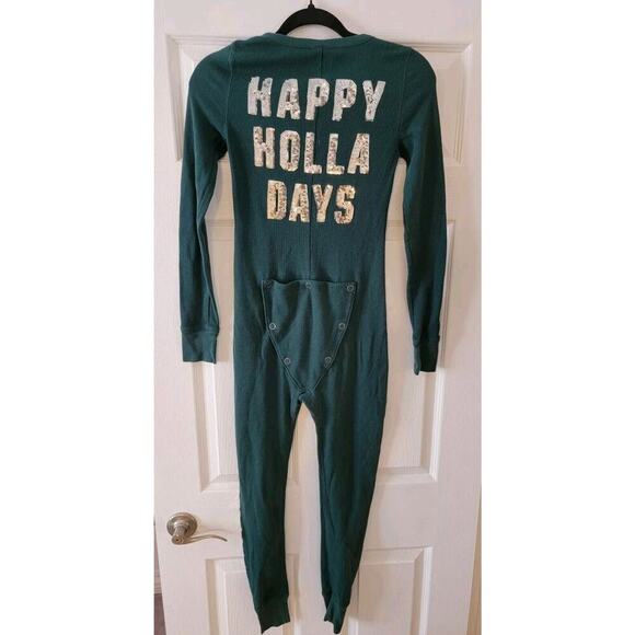 Victorias Secret Pink One piece pajama XS Bling Long Jane Thermal Holla Days - Picture 6 of 10